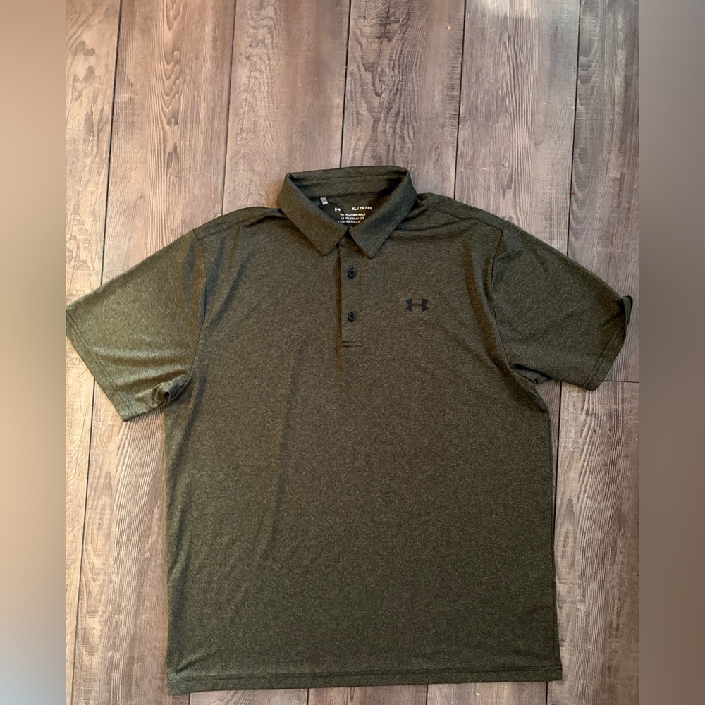 Under Armour Men's Dark Olive Green Polo Performance Shirt